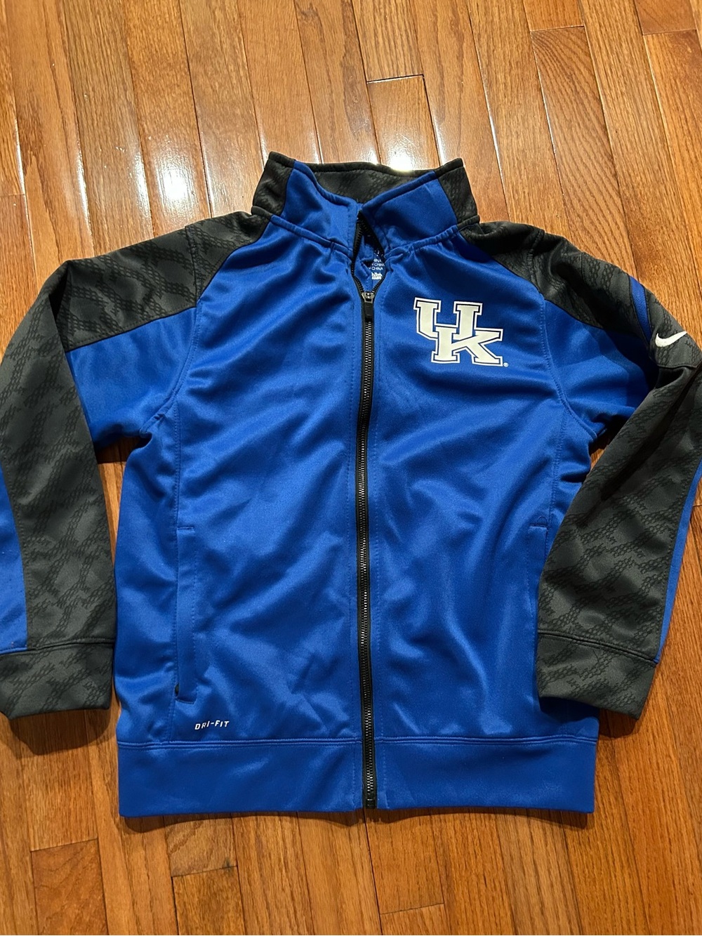 Nike Dri-fit Blue and Black Kids' University of Kentucky Full-Zip Jacket, Size L